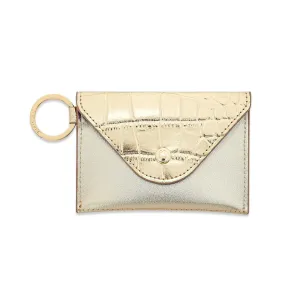 O-ring Mini Envelope Wallet Gold Crocodile