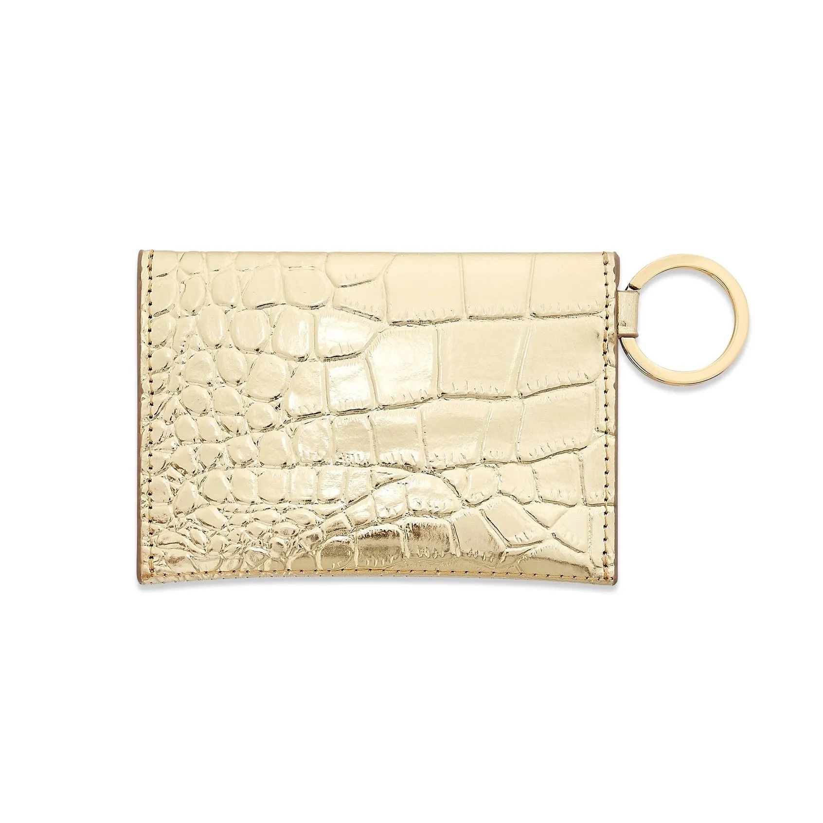 O-ring Mini Envelope Wallet Gold Crocodile