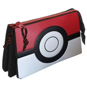 Official - Pokemon Pokeball triple pencil case - PVC leather - Nintendo - 23cm