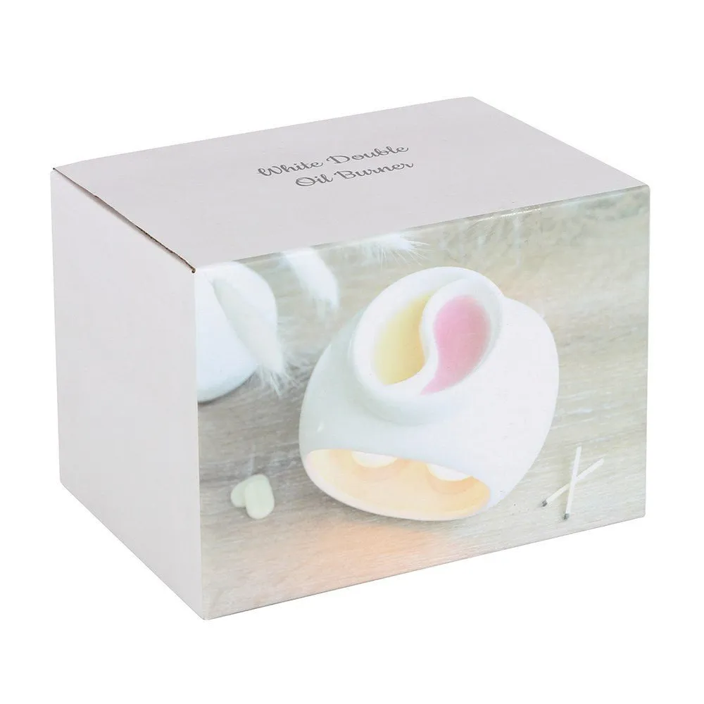 Oil Burner Off White Double Ceramic