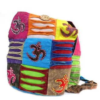 Om Ethnic Sling Bag – Boho Tote with 46cm Strap (Handmade & Vibrant)