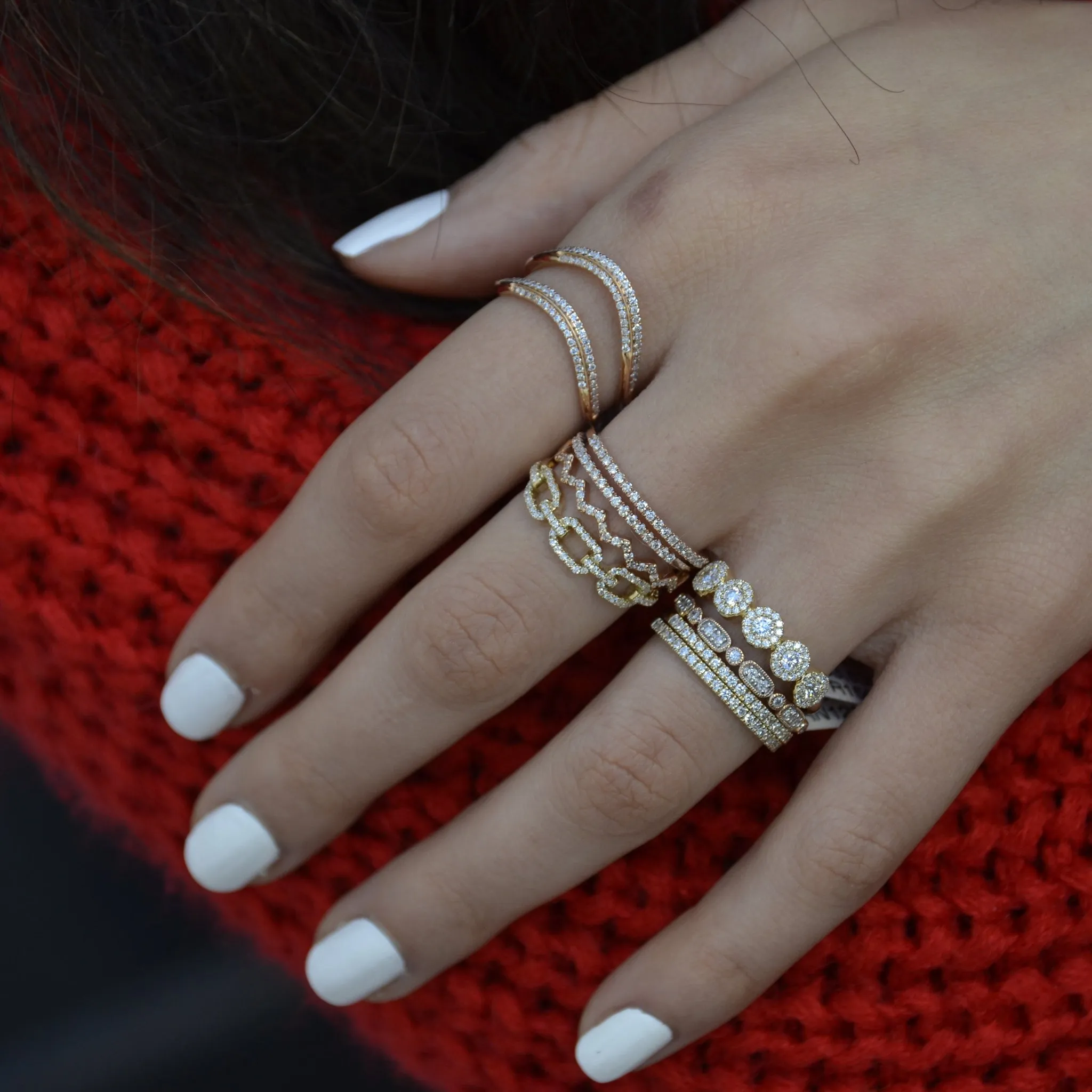 Open Square Chain Link Ring