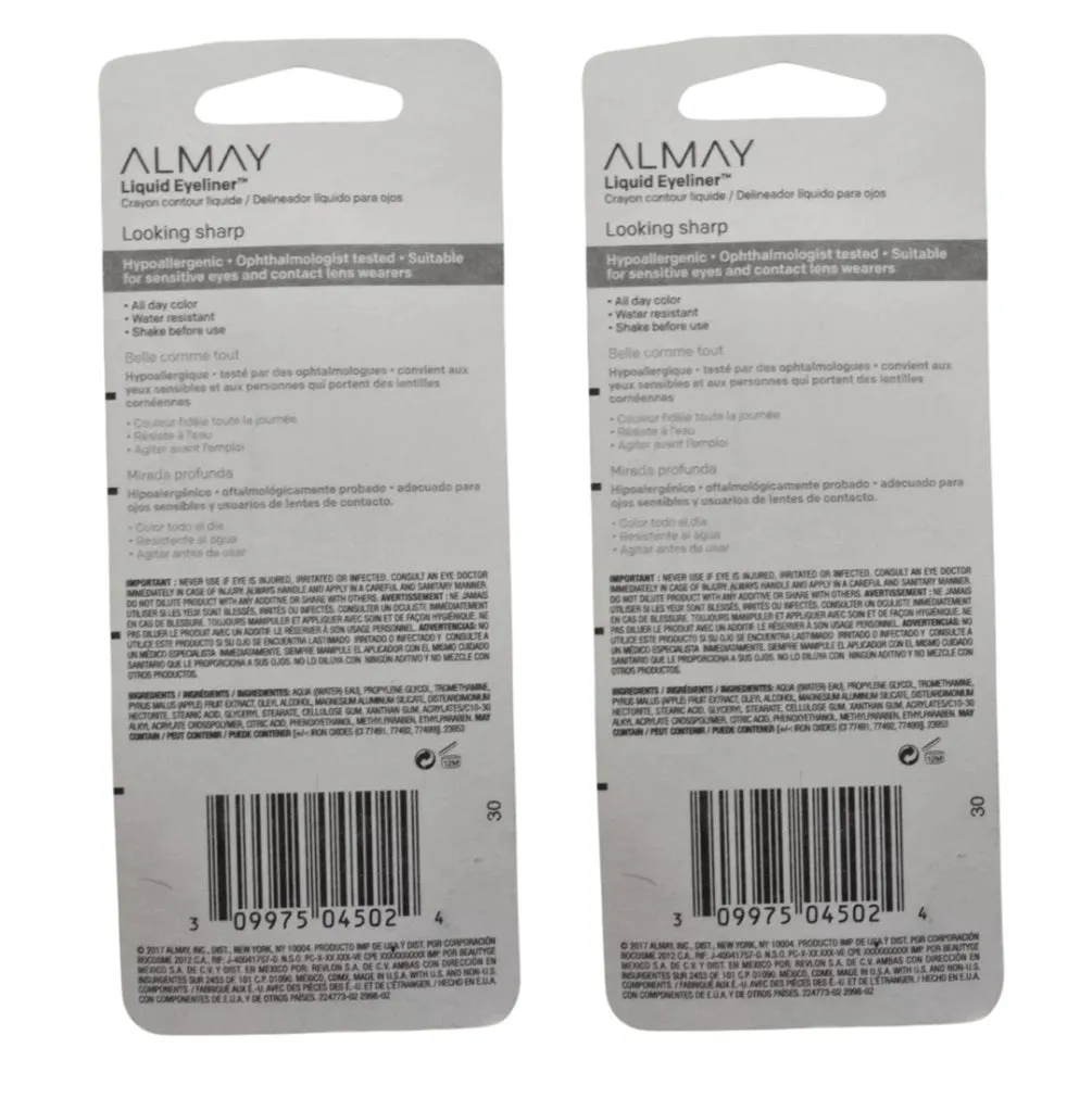 Pack of 2 Almay Nice Ink Liquid Eyeliner, Brown 222