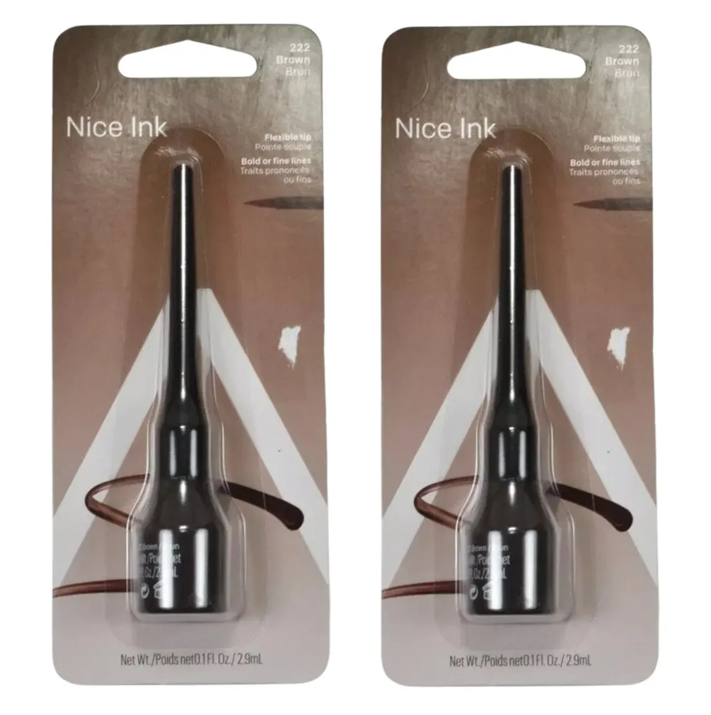 Pack of 2 Almay Nice Ink Liquid Eyeliner, Brown 222