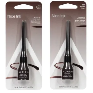 Pack of 2 Almay Nice Ink Liquid Eyeliner, Brown 222