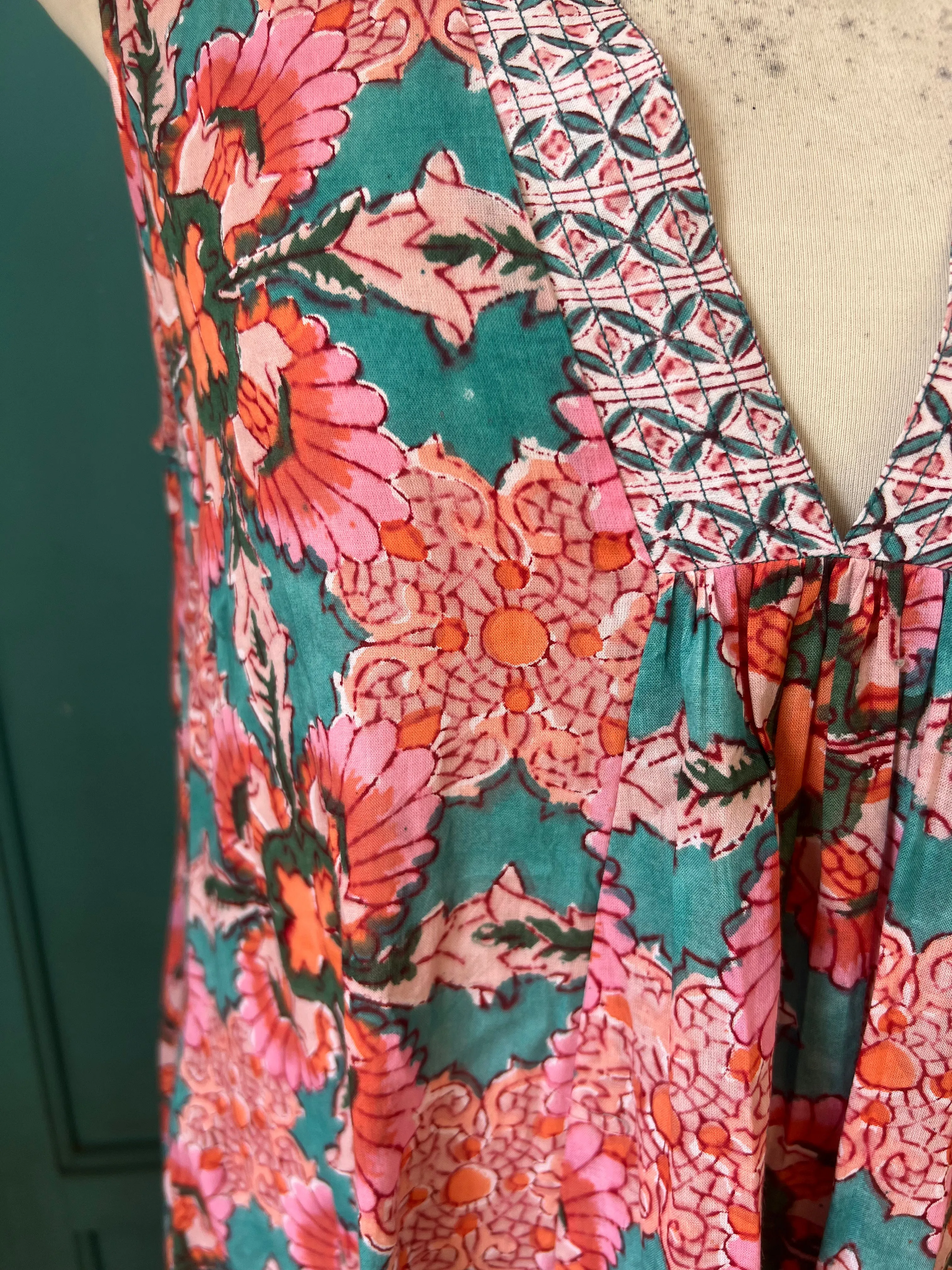 Pam sleeveless maxi boho dress pink flower 🌸