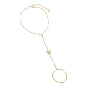 Pave Butterfly Hand Chain