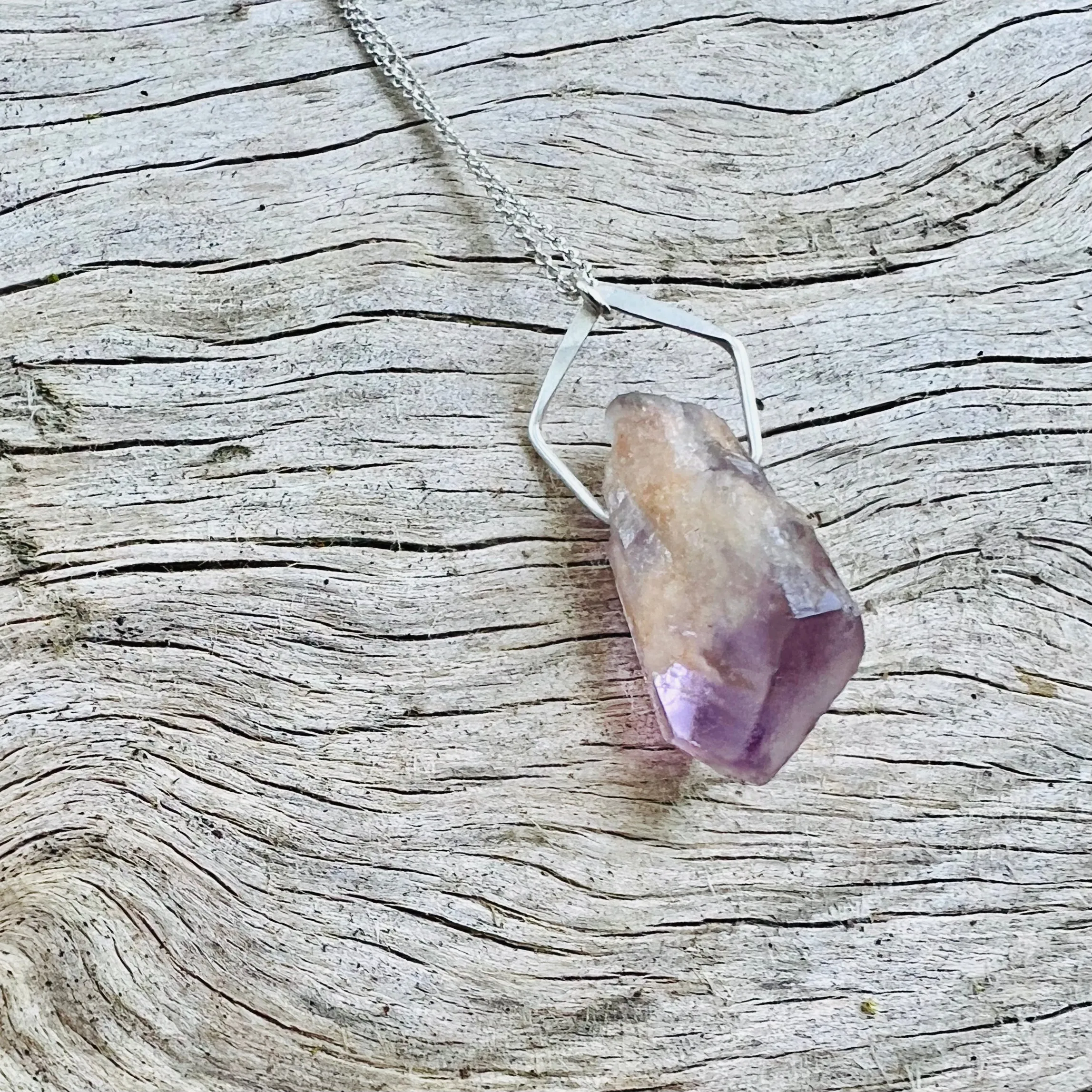 Pentagonal Necklace with Healing Gemstones in Sterling Silver or 14K Gold Filled