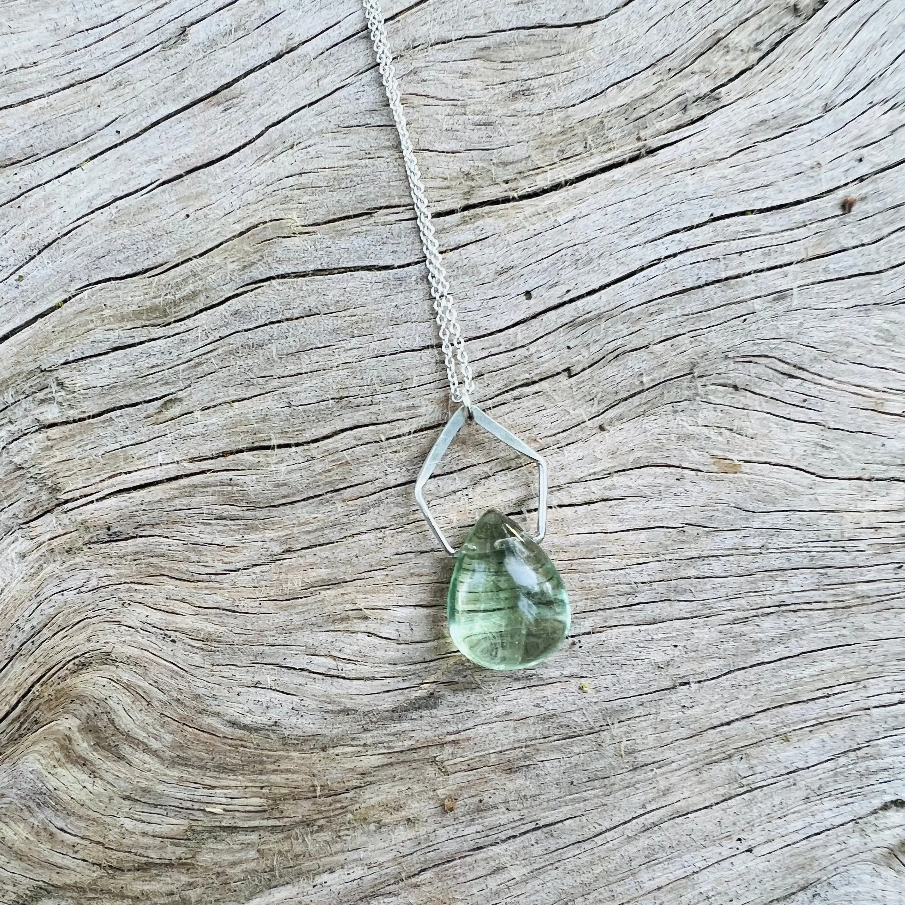 Pentagonal Necklace with Healing Gemstones in Sterling Silver or 14K Gold Filled