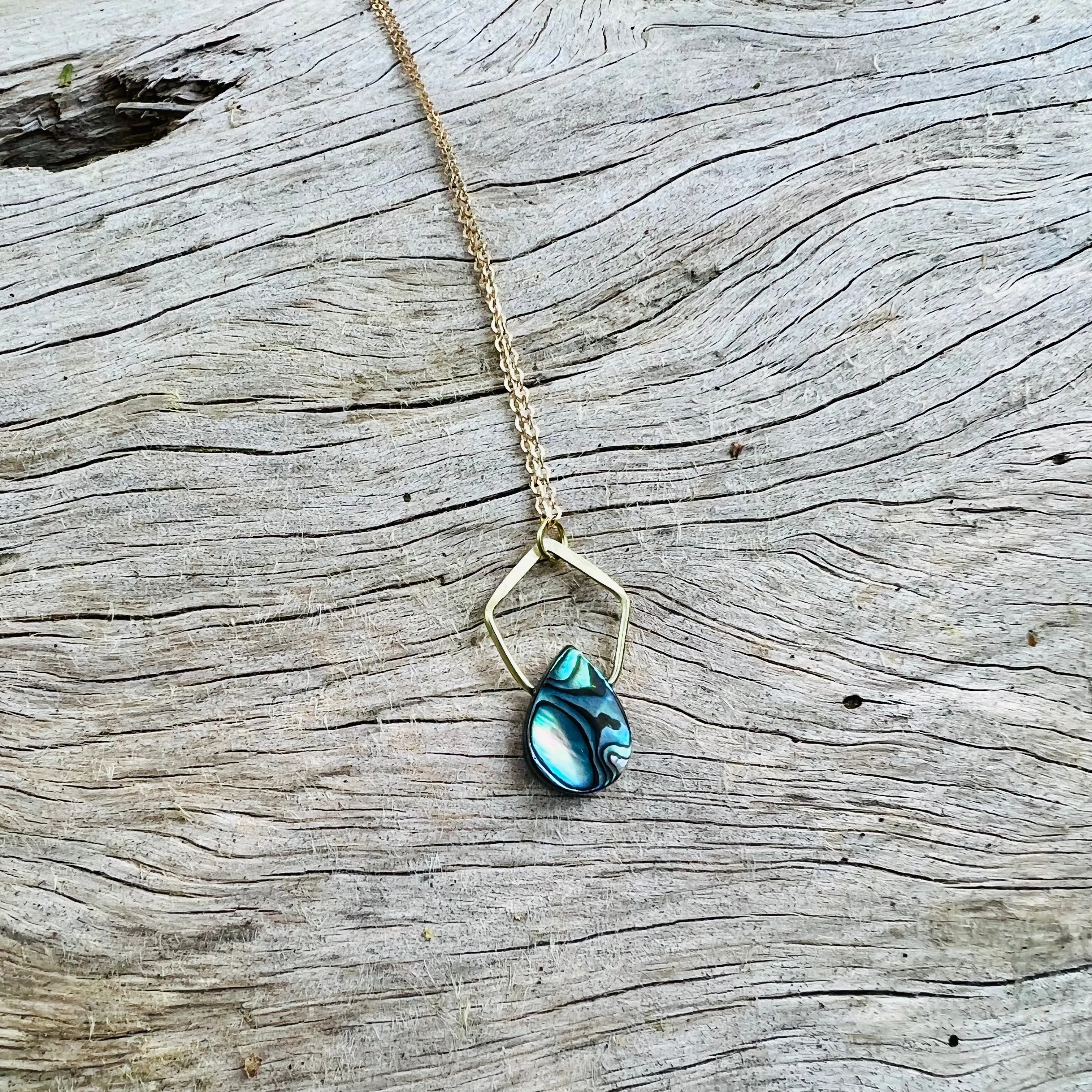Pentagonal Necklace with Healing Gemstones in Sterling Silver or 14K Gold Filled