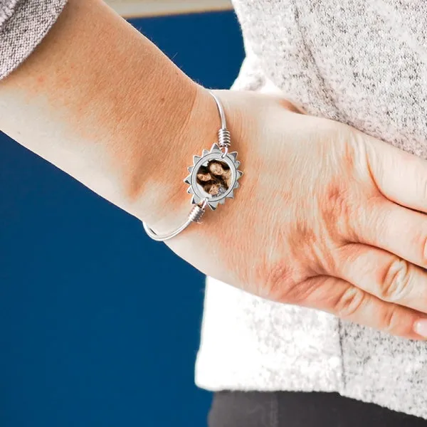 Photo Engraved You Are My Sunshine Expandable Bracelet Jewelry