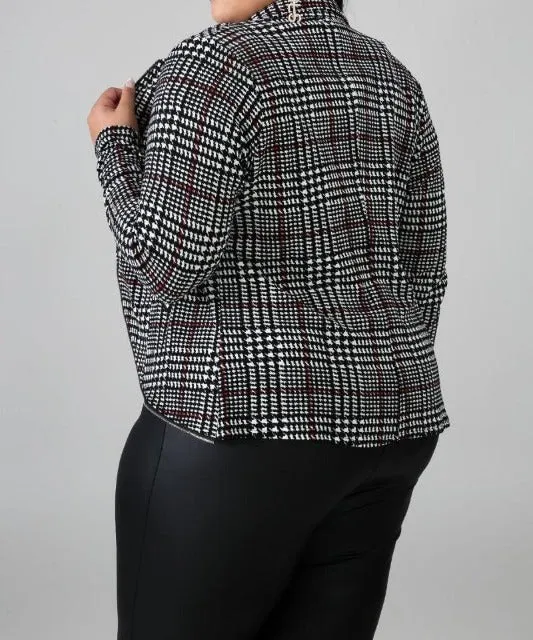 Plaid Houndstooth Jacket (Plus)