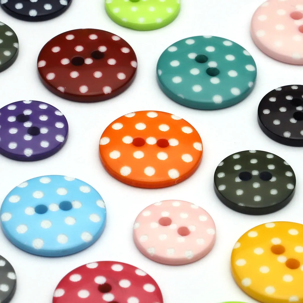 Plastic Button Red & White
