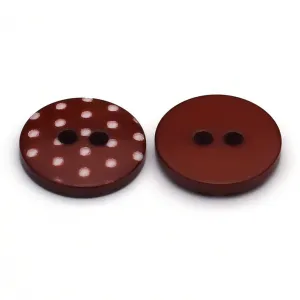 Plastic Button Red & White