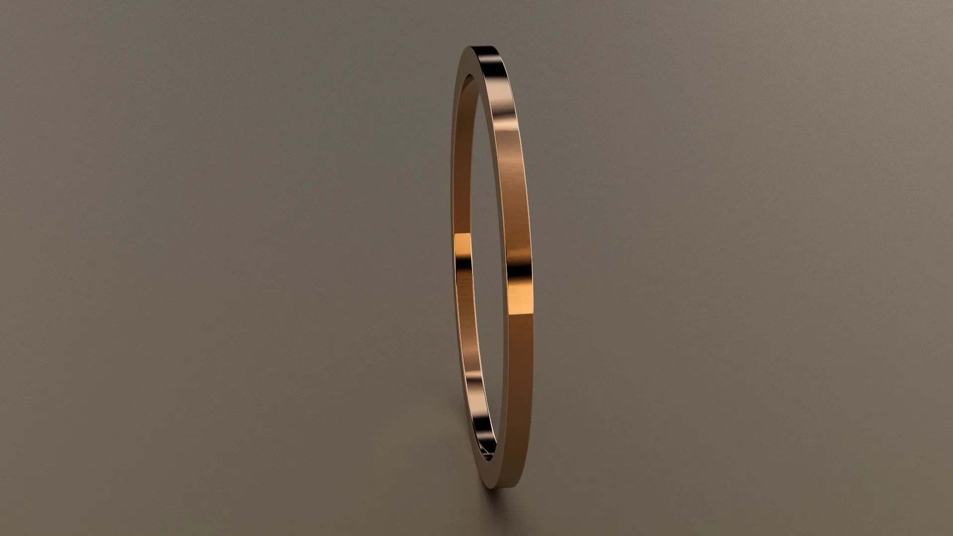 Polished Rose Gold 1mm Flat Wedding Band