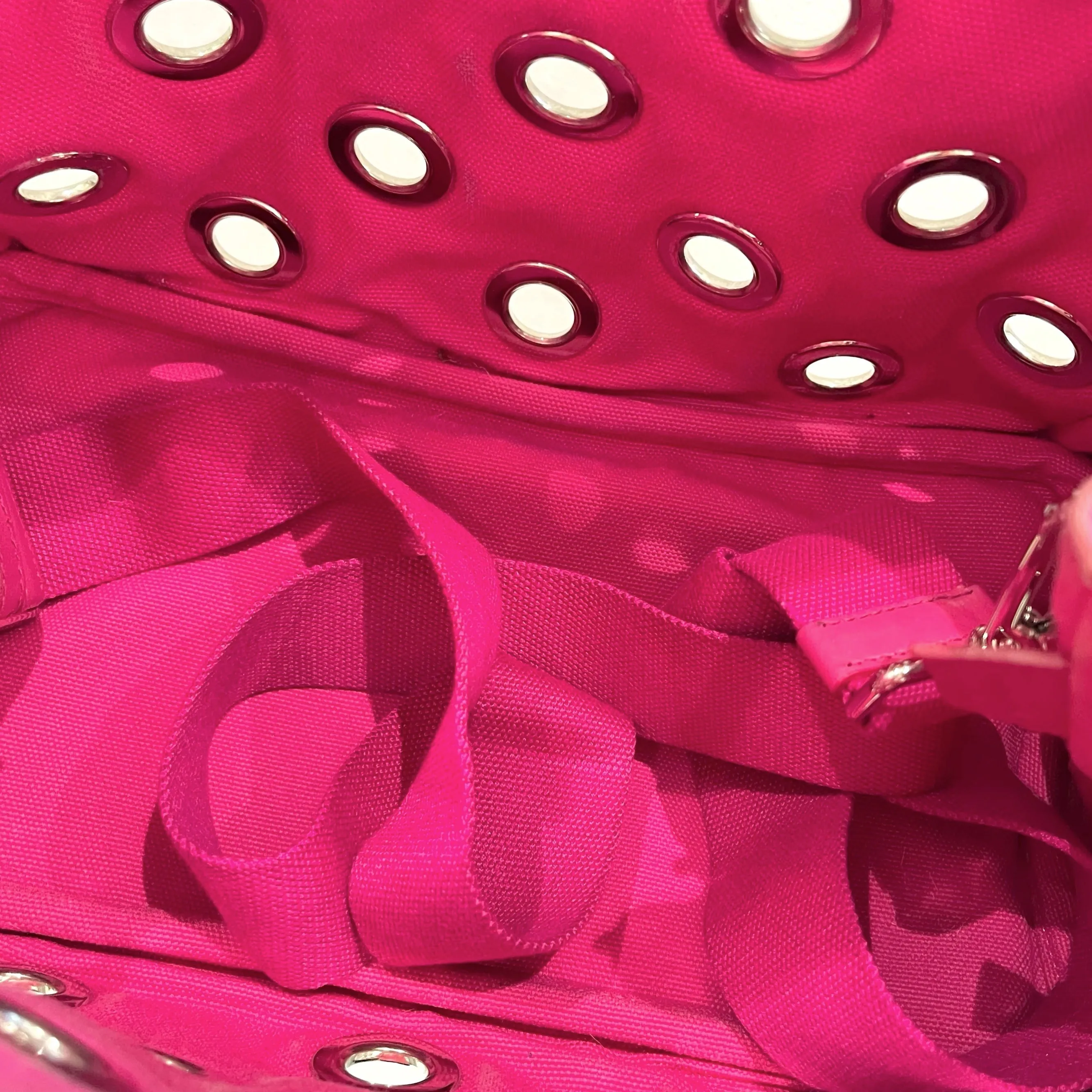 Prada Pink Canvas Gromet Beg