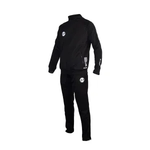 Pro Apparel Funnel Neck Tracksuit Black/Silver
