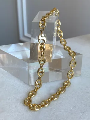 Puffy Mariner Link Chain in 14k Solid Gold