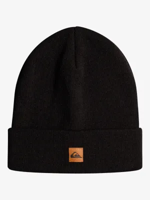 Quiksilver Mens Brigade Fold-Over Grey Beanie - True Black