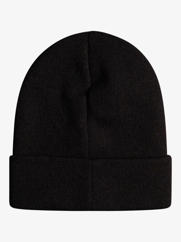 Quiksilver Mens Brigade Fold-Over Grey Beanie - True Black
