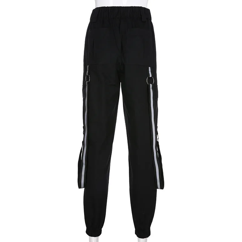 "STREET STYLE REFLECTIVE STREAMERS" HIP HOP PANTS K102617