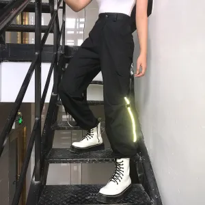 "STREET STYLE REFLECTIVE STREAMERS" HIP HOP PANTS K102617