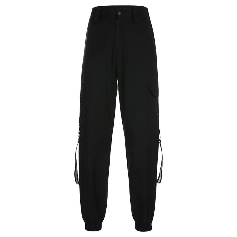 "STREET STYLE REFLECTIVE STREAMERS" HIP HOP PANTS K102617