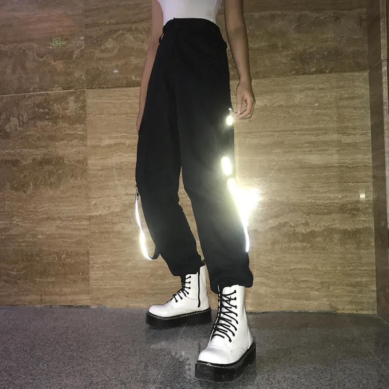 "STREET STYLE REFLECTIVE STREAMERS" HIP HOP PANTS K102617