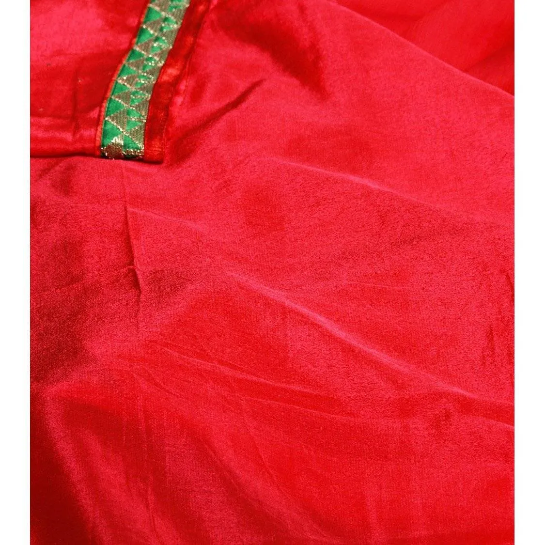 Red Chiffon Saree with Zari Border