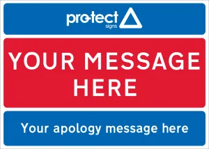 Red/White/Blue - Apology Sign - 600x450mm