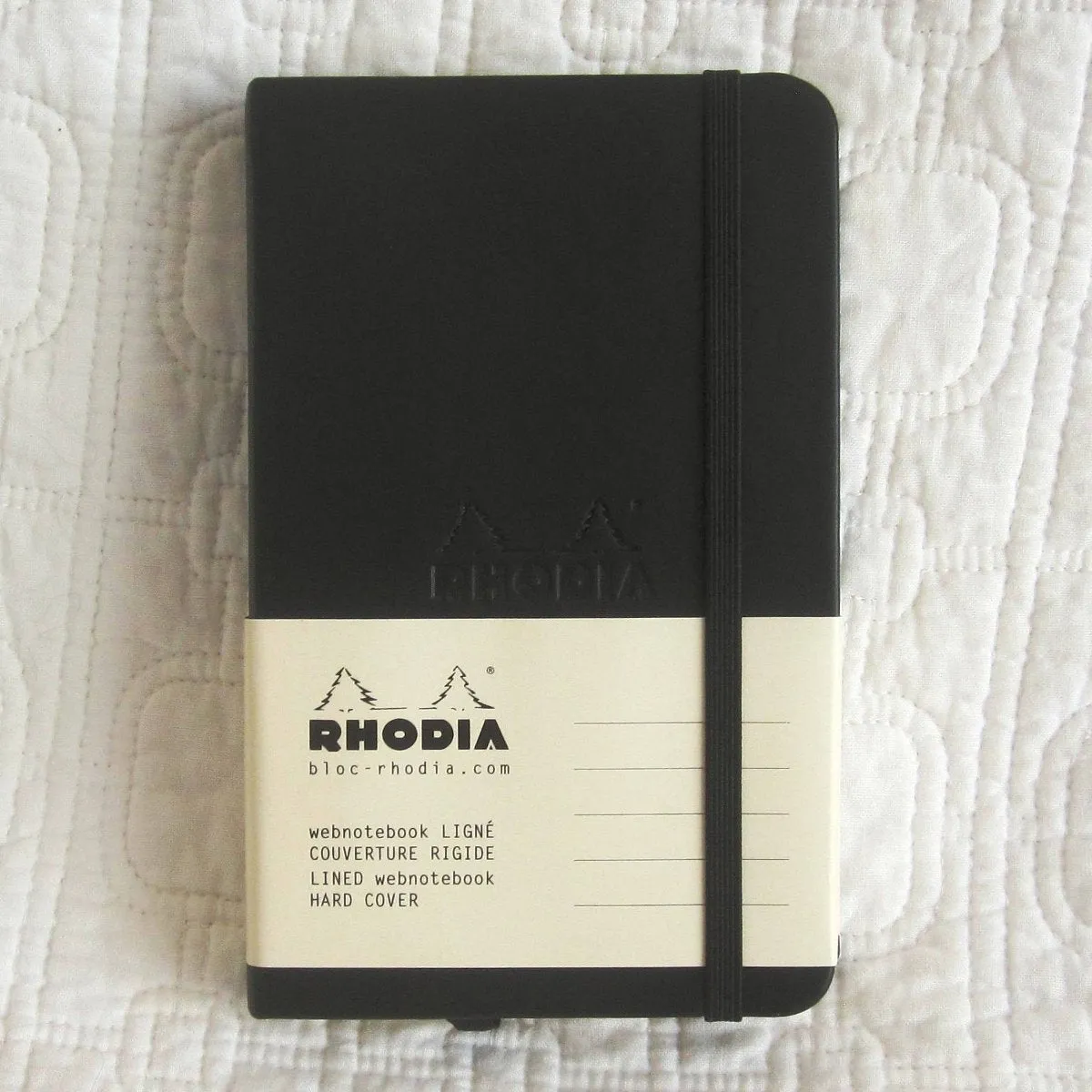 Rhodia Hardcover Small Journal, Lined Pages, Pocket and Elastic Band
