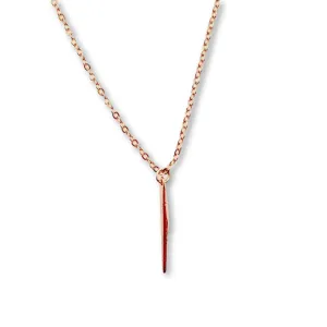 Rose Gold Needle Spike 14K Rose Gold Necklace