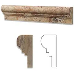 Scabos 2 1/2 X 12 Travertine Chair Rail Ogee-2 Molding Trim