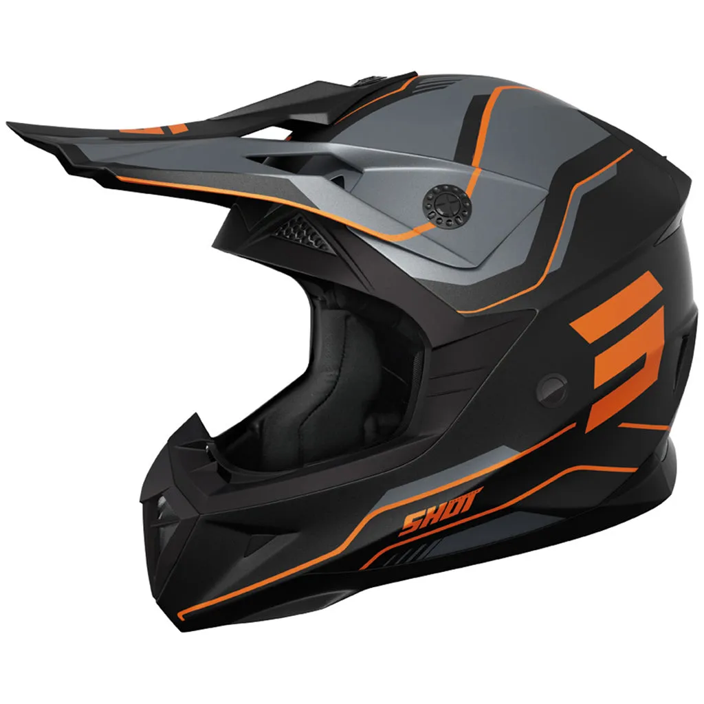 Shot - 2025 Pulse Lines Black/Grey/Orange Helmet