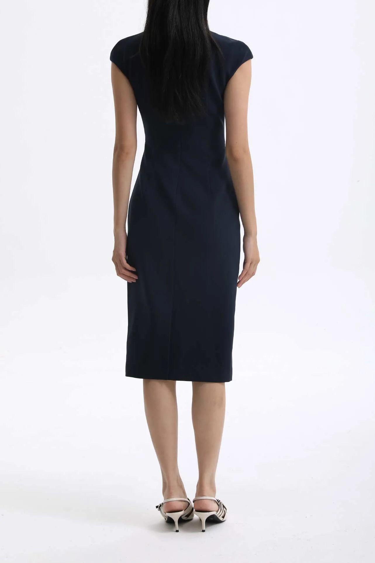 SLIM FIT ACETATE DRESS