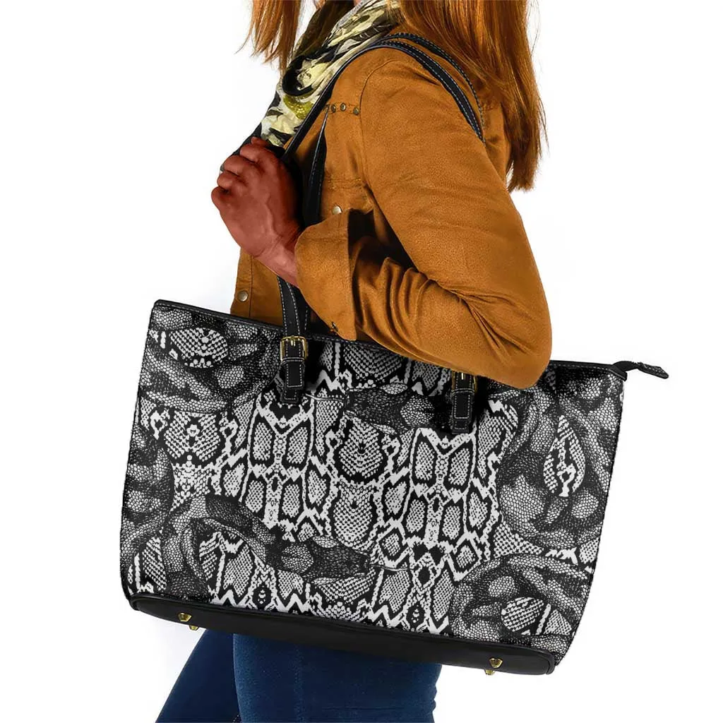 Snake African Skin Animals Pattern Leather Tote Bag LT15
