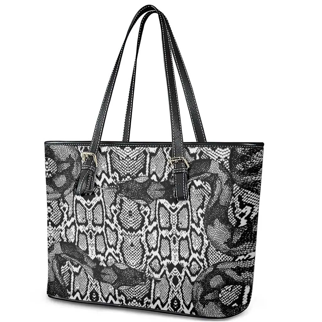 Snake African Skin Animals Pattern Leather Tote Bag LT15