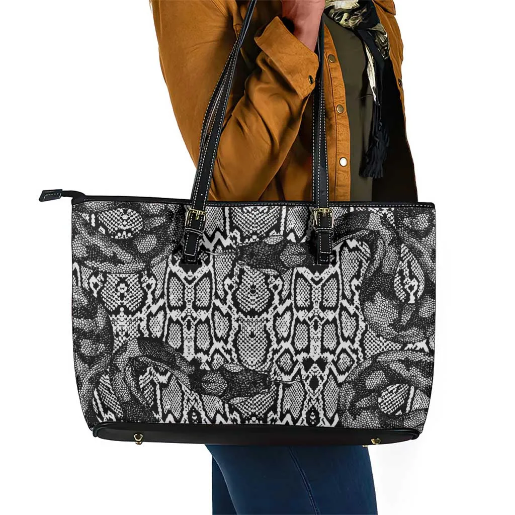 Snake African Skin Animals Pattern Leather Tote Bag LT15