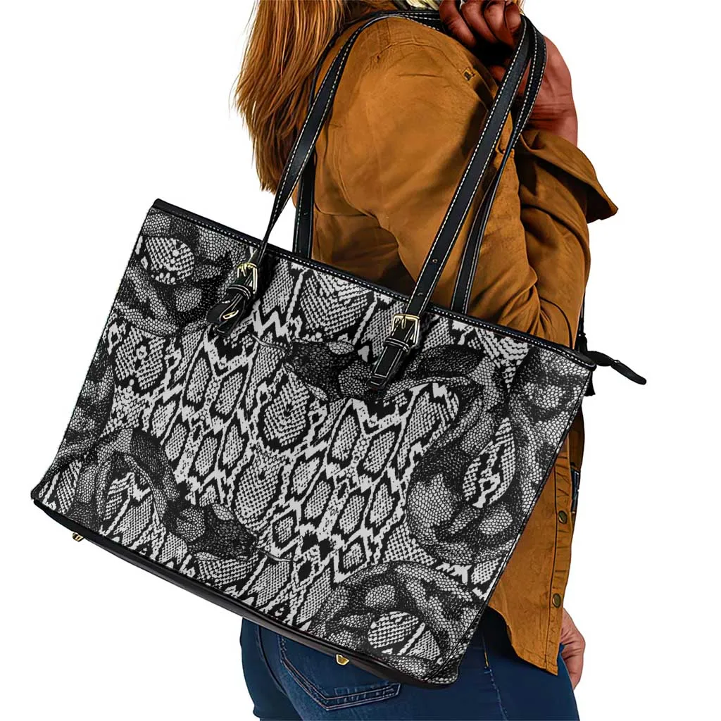 Snake African Skin Animals Pattern Leather Tote Bag LT15