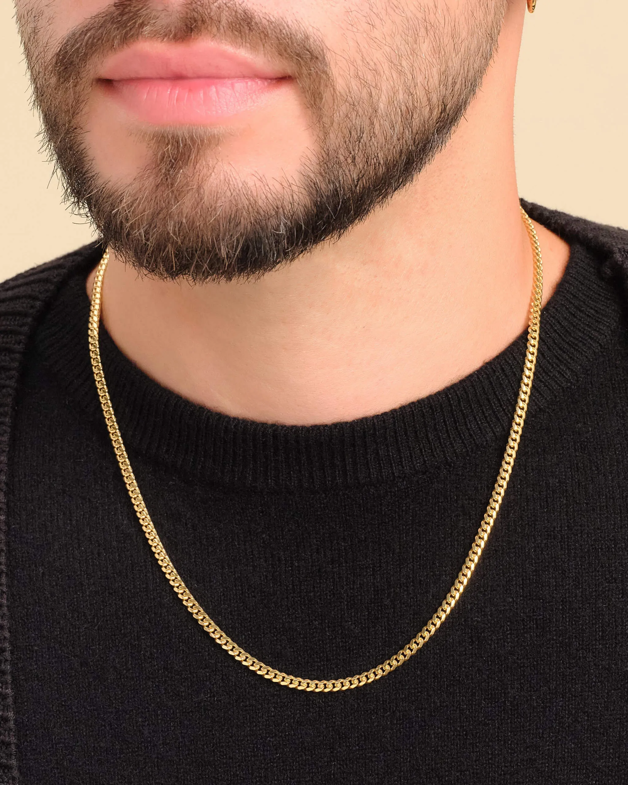 Solid Gold Cuban Link Chain - 3mm