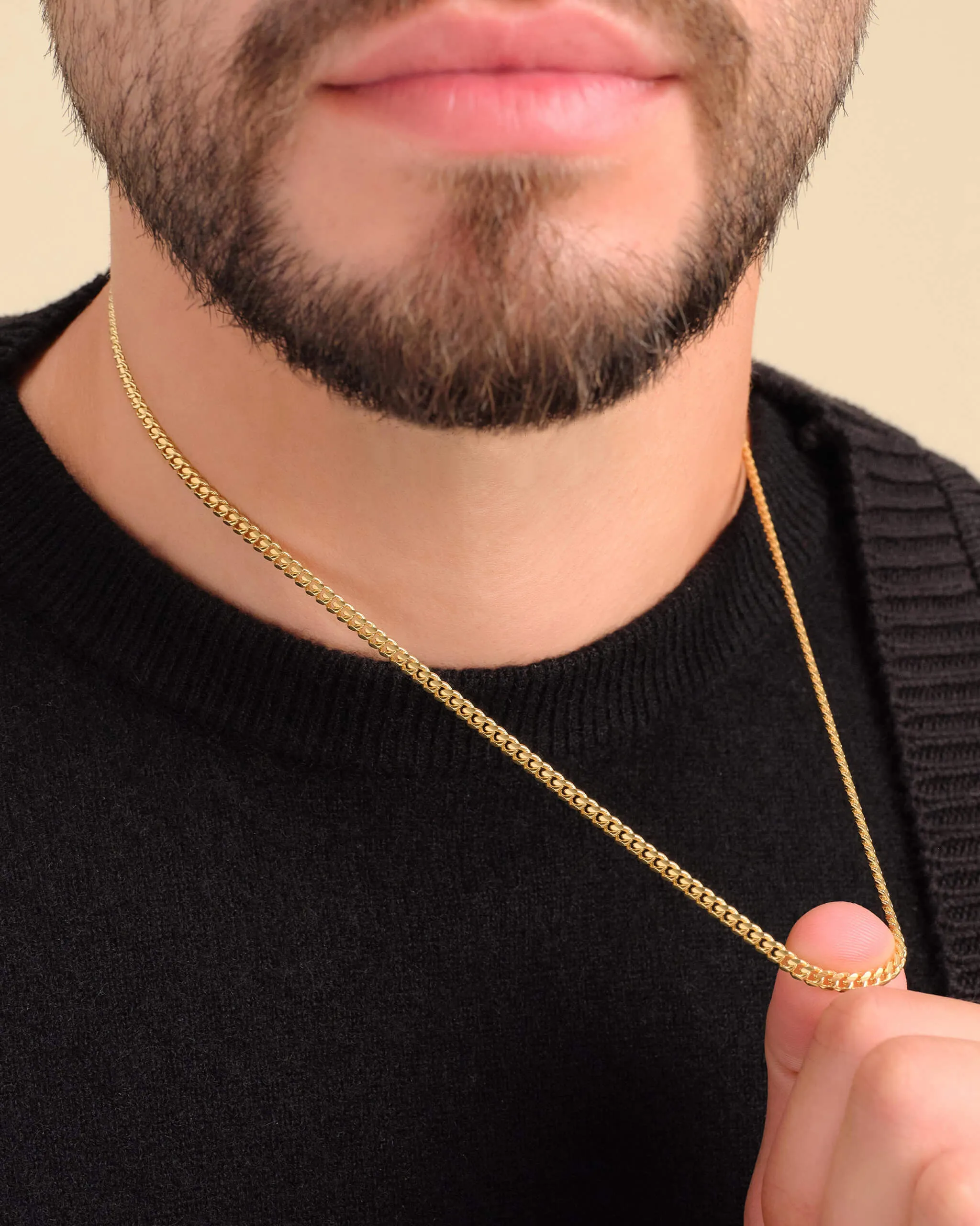 Solid Gold Cuban Link Chain - 3mm