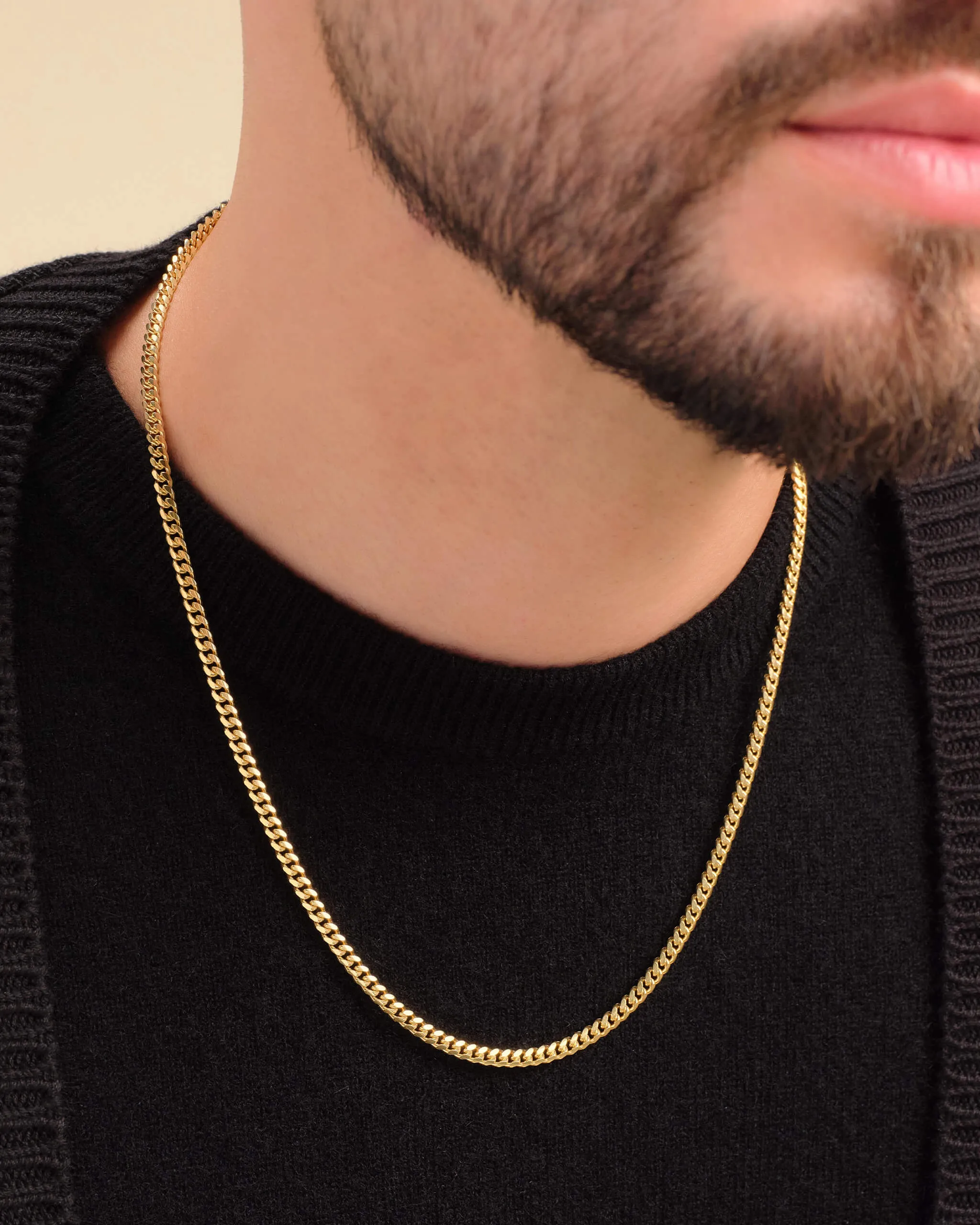Solid Gold Cuban Link Chain - 3mm