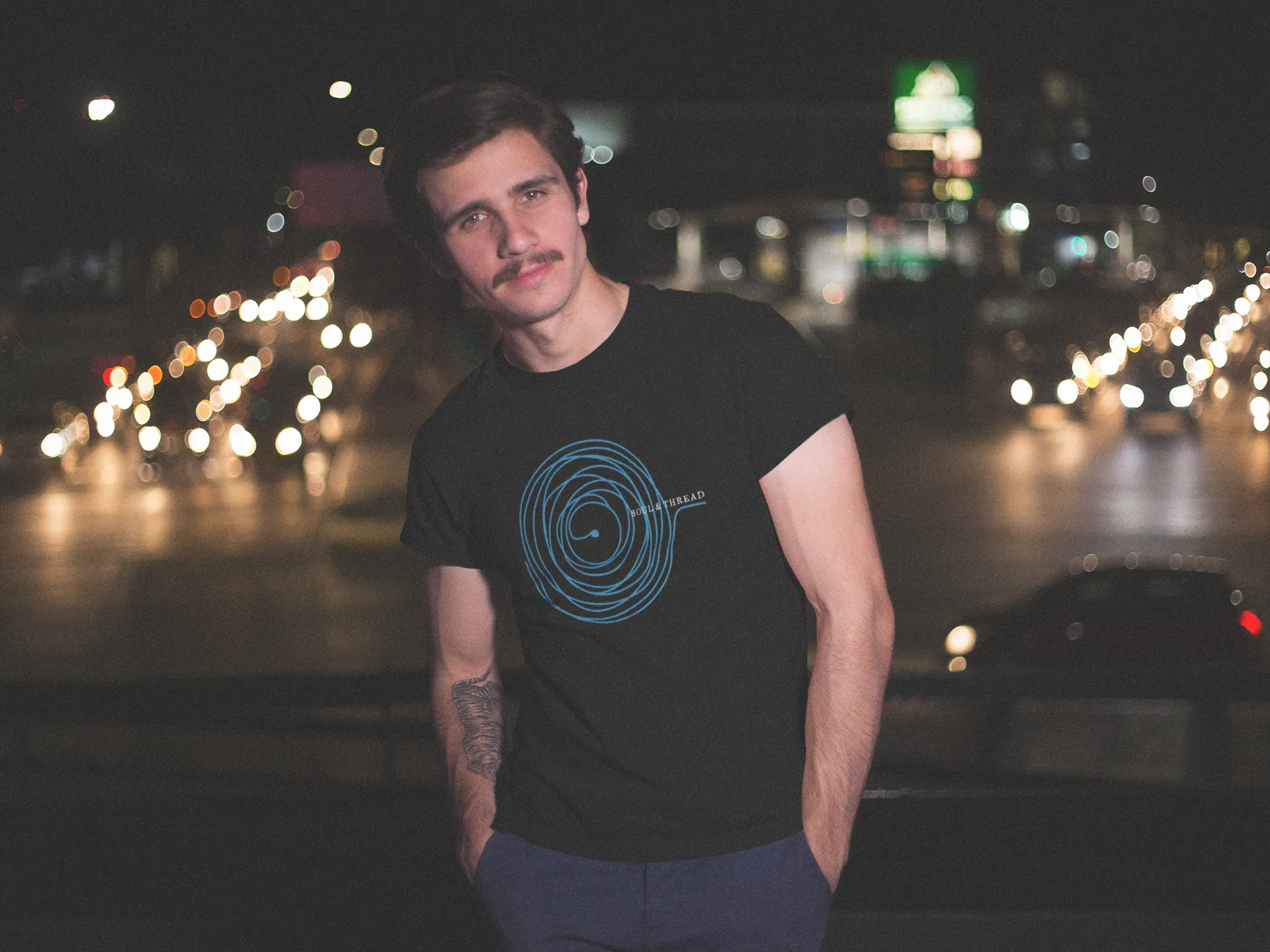 Soul & Thread Record and Needle Unisex T-Shirt (Short-Sleeve)