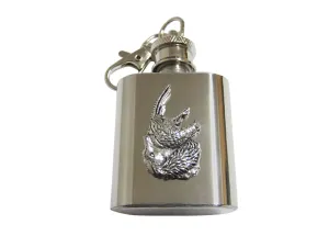 Spaniel Dog with Pheasant Bird 1 Oz. Stainless Steel Key Chain Flask