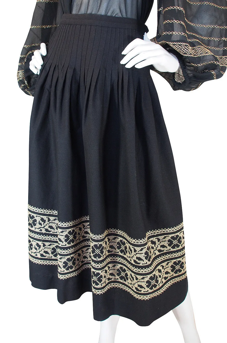 S/S 1977 Yves Saint Laurent Peasant Top & Skirt