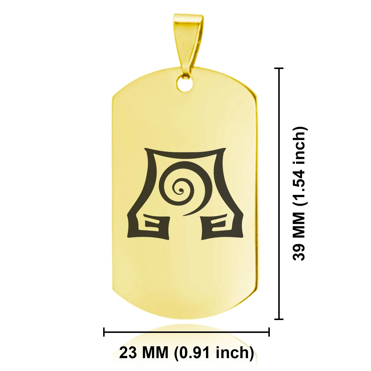 Stainless Steel Earth Element Dog Tag Keychain