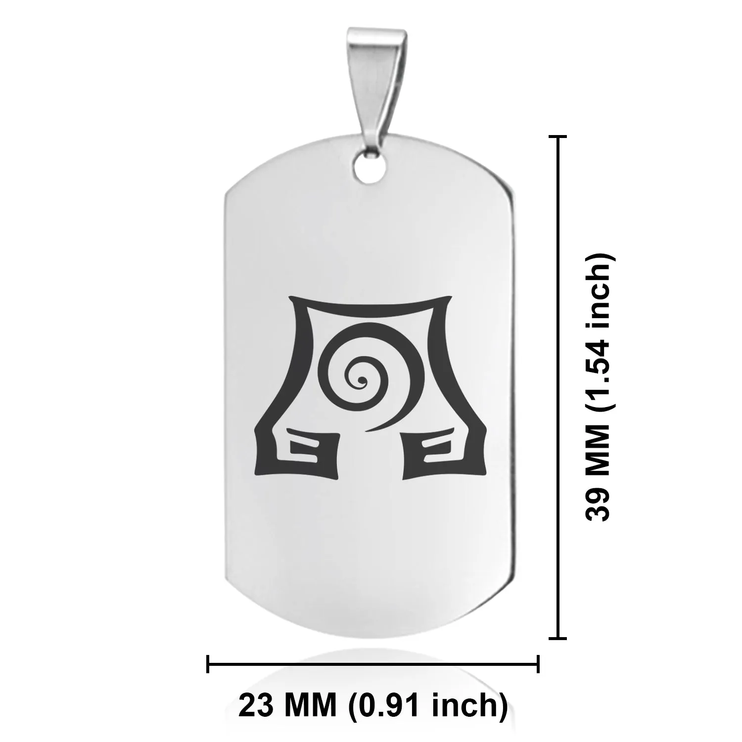 Stainless Steel Earth Element Dog Tag Keychain