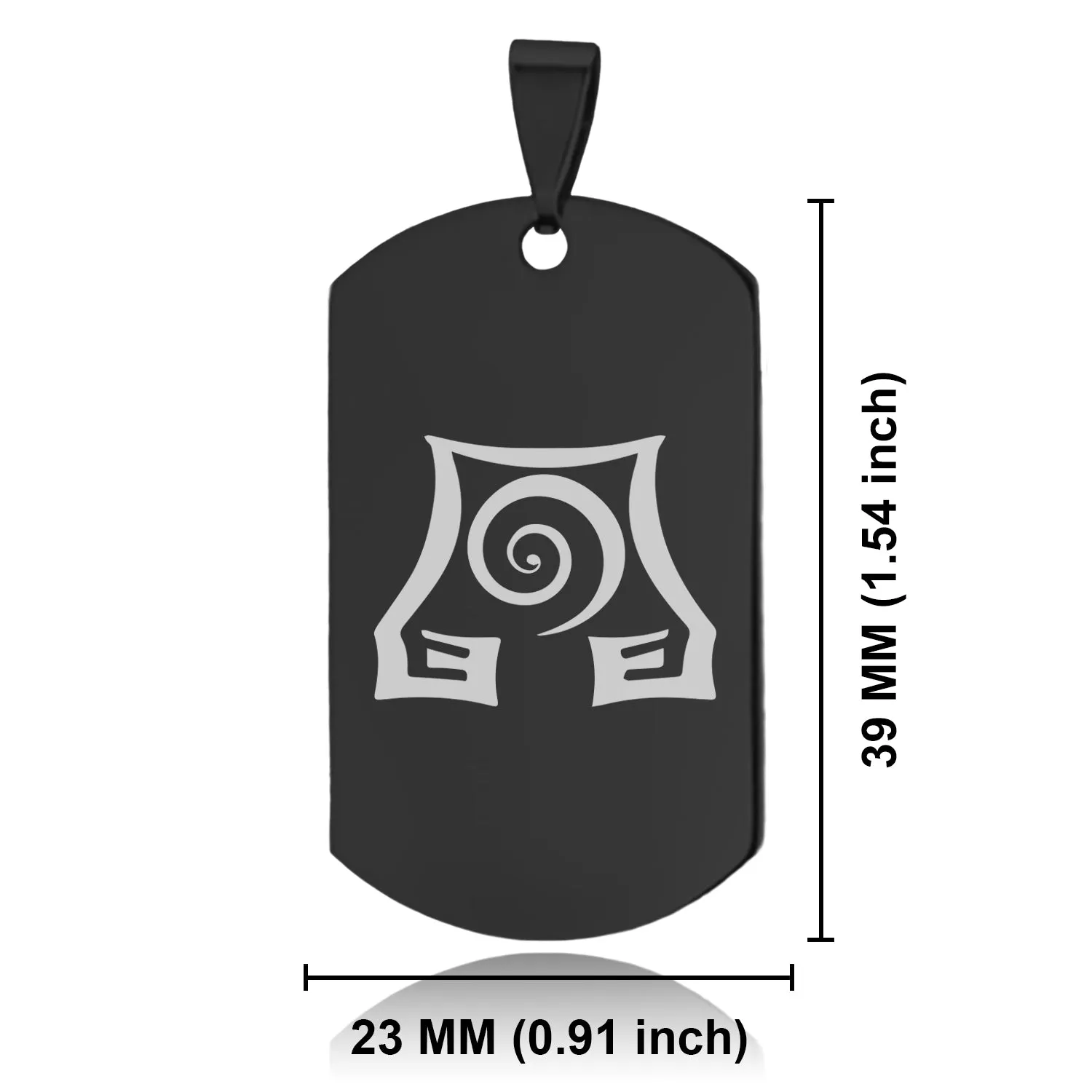 Stainless Steel Earth Element Dog Tag Keychain