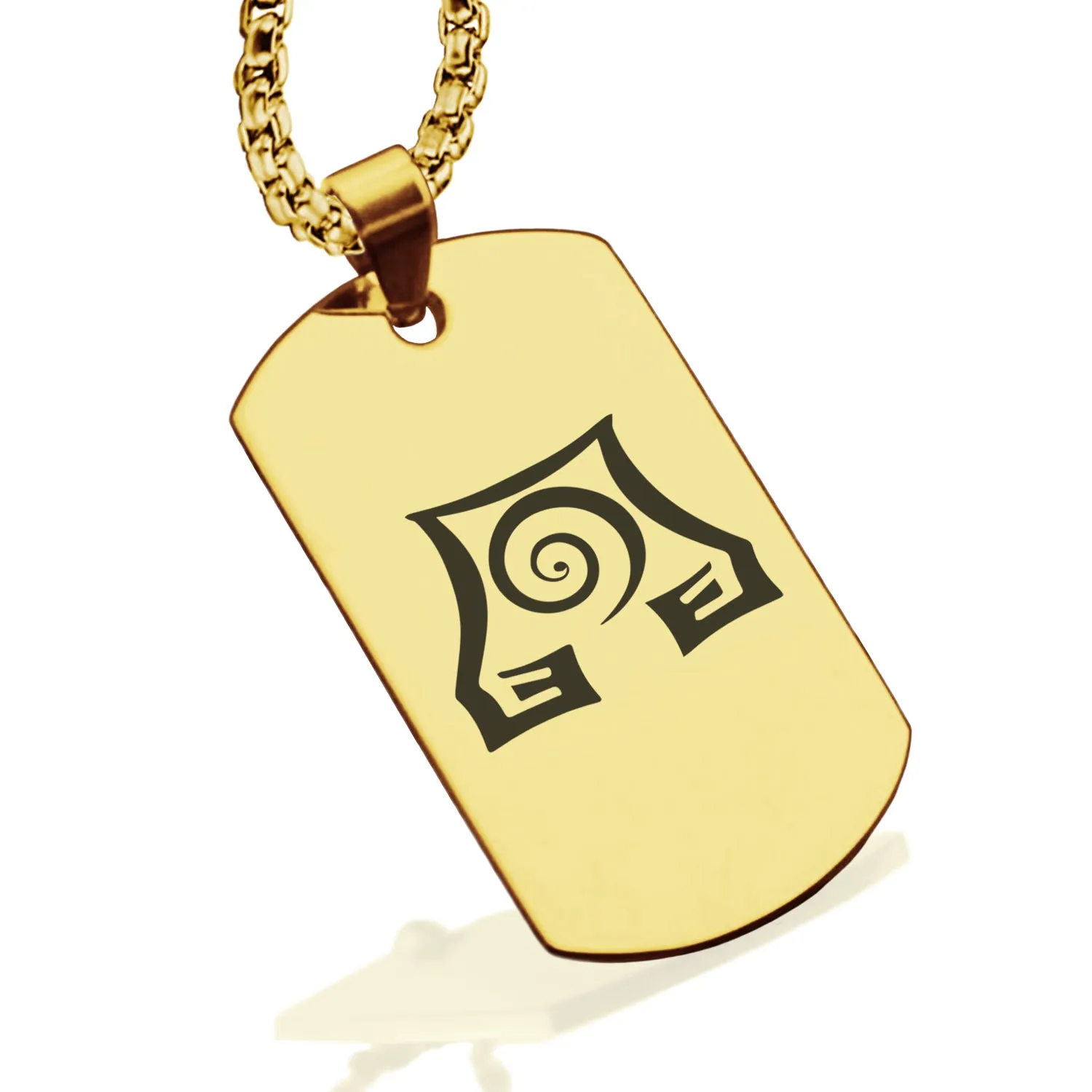 Stainless Steel Earth Element Dog Tag Pendant