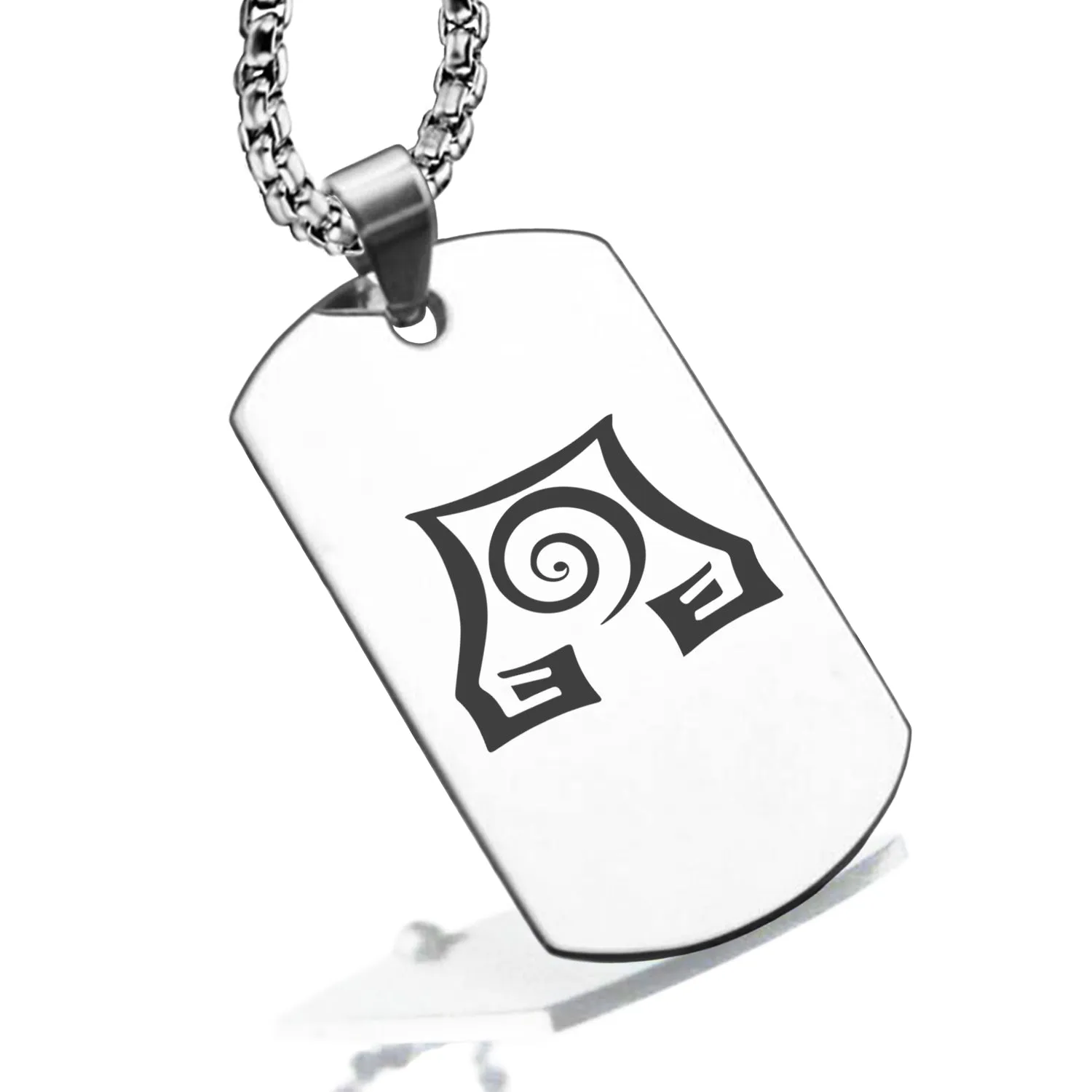 Stainless Steel Earth Element Dog Tag Pendant
